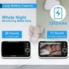 Picture of HelloBaby Upgrade 5’’ Baby Monitor with 26-Hour Battery, 2 Cameras Pan-Tilt-Zoom, 1000ft Range Video Audio Baby Monitor No WiFi, VOX, Night Vision, 2-Way Talk, 8 Lullabies and Temperature