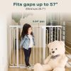 Picture of Cumbor 36" Extra Tall Baby Gate for Stairs, 29.7-57" Extra Wide Dog Gate for Doorways Hallways, Pressure Mounted Child Gate for Wide Opening, Auto Close Personal Safety for Babies and Pets, White