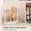 Picture of Cumbor 36" Extra Tall Baby Gate for Stairs, 29.7-57" Extra Wide Dog Gate for Doorways Hallways, Pressure Mounted Child Gate for Wide Opening, Auto Close Personal Safety for Babies and Pets, White