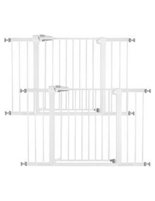 Picture of Babelio Baby Gate, 29-48 Inch Auto Close Pet Gate, Easy Install Pressure-Mounted Safety Gate, Extra Wide Pet Gate for Stairs and Doorways, 2 Pack White