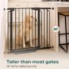 Picture of Cumbor 36" Extra Tall Baby Gate for Stairs, 29.7-57" Extra Wide Dog Gate for Doorways Hallways, Pressure Mounted Child Gate for Wide Opening, Auto Close Personal Safety for Babies and Pets, Black