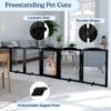 Picture of Pet Gate - 6-Panel Indoor Folding Dog Fence for Stairs or Doorways - 133x32-Inch Freestanding Play Pen with Support Feet by PETMAKER (Black)