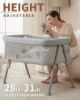 Picture of AirClub Bassinet Bedside Sleeper, Baby Crib for Newborn, Baby Bassinets Bedside Sleeper with 4 Auto-Lock & Adjustable Height, Breathable Mesh & Mattress, Bedside Bassinet