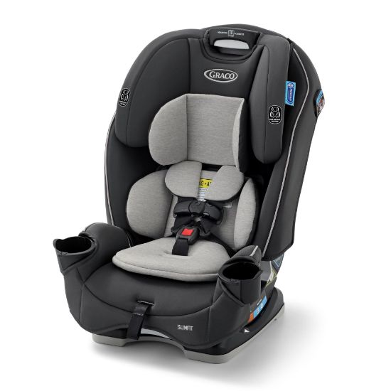 Picture of Graco Slimfit 3-in-1 Convertible Car Seat, Ultra-Space-Saving Design, Darcie 2.0, Suitable for Rear and Forward-Facing, Highback Booster Seat with 10-Position Headrest