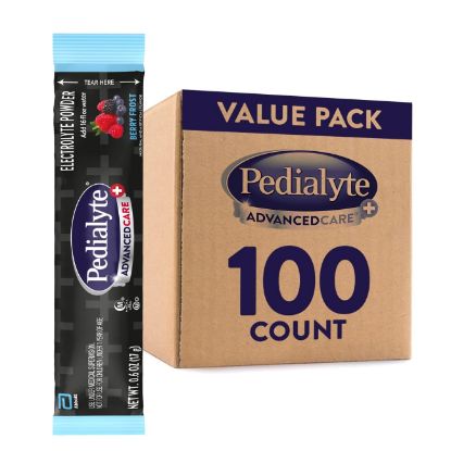 Picture of Pedialyte AdvancedCare Plus Electrolyte Powder, Has 33% More Electrolytes and PreActiv Prebiotics, Berry Frost, 100 Powder Packets