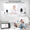 Picture of HelloBaby HB6550 5" Baby Monitor 3 Cameras, 26-Hour Battery, Pan-Tilt-Zoom,1000ft Range Video Audio Baby Monitor No WiFi, ECO, Night Vision, 2-Way Talk, 8 Lullabies and Temperature, Ideal Gifts