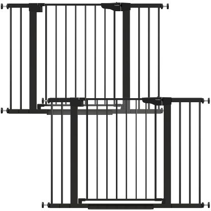 Picture of Cumbor 2 Pack 29.7-46" Baby Gate for Stairs, Mom's Choice Awards Winner-Auto Close Dog Gate for doorways, Easy Install Pressure Mounted Pet Gates indoor, Easy Walk Thru Wide Safety Gate for Dog, Black