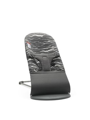 Picture of BabyBjörn Bouncer Bliss, Cotton, Anthracite/Landscape Print 2-in-1 Adjustable Baby Bouncer Seat and Toddler Chair, Newborn to Toddler (8-29 lbs), 4 positions, Lightweight & Portable