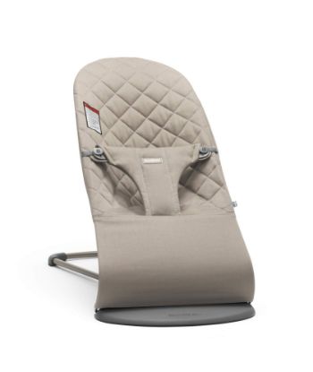 Picture of BabyBjörn Bouncer Bliss, Sand Gray, Cotton | 2-in-1 Adjustable Baby Bouncer Seat and Toddler Chair, Newborn to Toddler (8-29 lbs), 4 positions, Lightweight & Portable