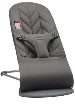 Picture of BabyBjörn Bouncer Bliss, Cotton, Petal Quilt, Anthracite 2-in-1 Adjustable Baby Bouncer Seat and Toddler Chair, Newborn to Toddler (8-29 lbs), 4 positions, Lightweight & Portable