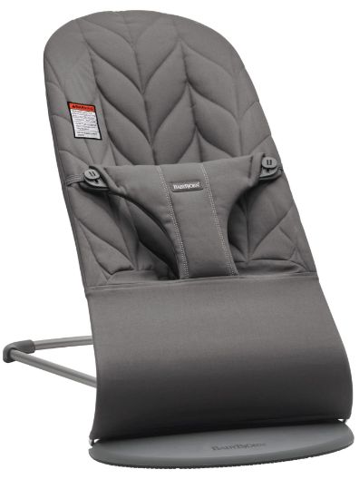 Picture of BabyBjörn Bouncer Bliss, Cotton, Petal Quilt, Anthracite 2-in-1 Adjustable Baby Bouncer Seat and Toddler Chair, Newborn to Toddler (8-29 lbs), 4 positions, Lightweight & Portable