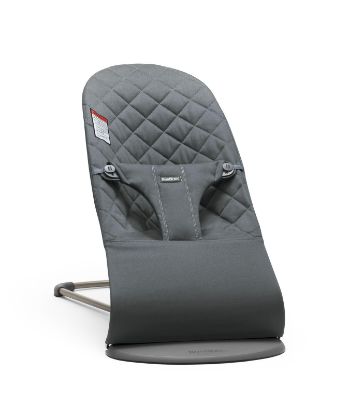 Picture of BabyBjörn Bouncer Bliss, Anthracite, Woven, Classic Quilt | 2-in-1 Adjustable Baby Bouncer Seat and Toddler Chair, Newborn to Toddler (8-29 lbs), 4 Positions, Lightweight & Portable