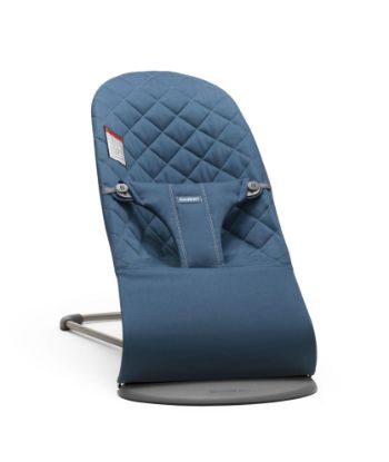 Picture of BabyBjörn Bouncer Bliss, Midnight Blue, Woven, Classic Quilt | 2-in-1 AdjustableBaby Bouncer Seat and Toddler Chair, Newborn to Toddler (8-29 lbs), 4 Positions, Lightweight & Portable