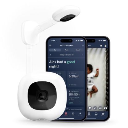 Picture of Nanit Pro Smart Baby Monitor & Wall Mount - 1080p Secure Wi-Fi Video Camera, Sensor-Free Sleep & Breathing Motion Tracker, 2-Way Audio, Sound & Motion Alerts, Night Vision, and Breathing Band - White