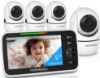 Picture of HelloBaby HB6550 5" Baby Monitor 4 Cameras No WiFi, 26-Hour Battery, Pan-Tilt-Zoom, 1000ft Range Video Audio Baby Monitor, ECO, Night Vision, 2-Way Talk, 8 Lullabies and Temperature, Ideal Gifts