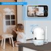 Picture of HelloBaby HB6550 5" Baby Monitor 4 Cameras No WiFi, 26-Hour Battery, Pan-Tilt-Zoom, 1000ft Range Video Audio Baby Monitor, ECO, Night Vision, 2-Way Talk, 8 Lullabies and Temperature, Ideal Gifts