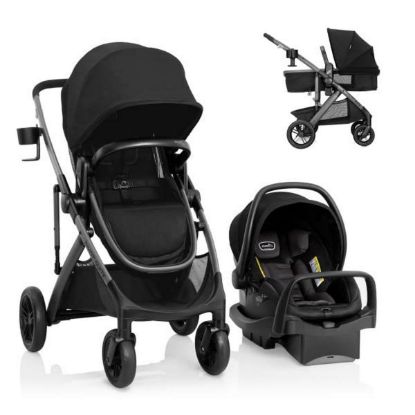 Picture of Evenflo Pivot Suite Travel System with LiteMax Infant Car Seat with Anti-Rebound Bar Dunloe Black