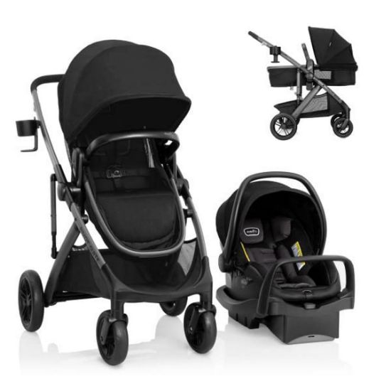 Picture of Evenflo Pivot Suite Travel System with LiteMax Infant Car Seat with Anti-Rebound Bar Dunloe Black
