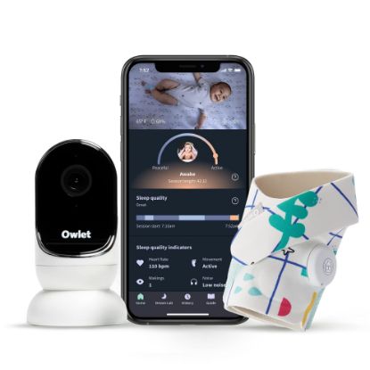 Picture of Owlet Dream Duo Smart Baby Monitor - Video Baby Monitor with HD Camera & Dream Sock: Only Baby Monitor to Track Heart Rate & Average Oxygen as Sleep Quality Indicators - Playtime