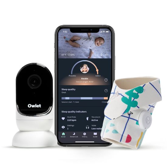 Picture of Owlet Dream Duo Smart Baby Monitor - Video Baby Monitor with HD Camera & Dream Sock: Only Baby Monitor to Track Heart Rate & Average Oxygen as Sleep Quality Indicators - Playtime