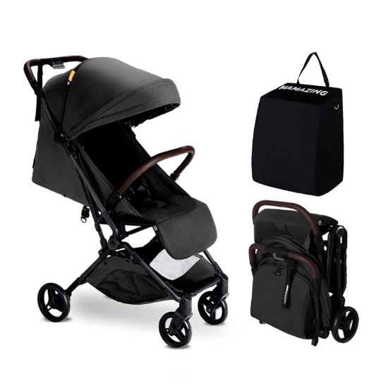 Picture of MAMAZING Ultra Air Lightweight Baby Travel Stroller with Carbon Fiber Frame, Compact & Airplane-Friendly, One-Handed Fold, 11.6 lbs, Perfect for Toddlers, Jet