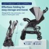 Picture of Kolcraft Cloud Plus Lightweight Umbrella Stroller for Toddlers with Reclining Seat, Large Storage Basket, Canopy, Infant & Parent Trays, Compact Fold for Summer Travel, Durable Frame, Slate Gray