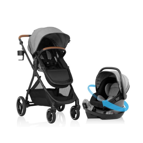 Picture of Evenflo Shyft Intuiti Travel System with Revolve180 LiteMax NXT Rotating Rear-Facing Lightweight Preemie and Infant Car Seat 3-30 lbs. (Fossil Gray)