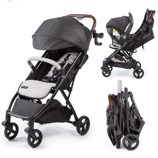 Picture of Ingenuity Ingenuity 3Dquickclose CS+ Compact Fold Stroller - Lightweight Stroller with Oversized Canopy, Extra-Large Storage and Compact Fold, Gray