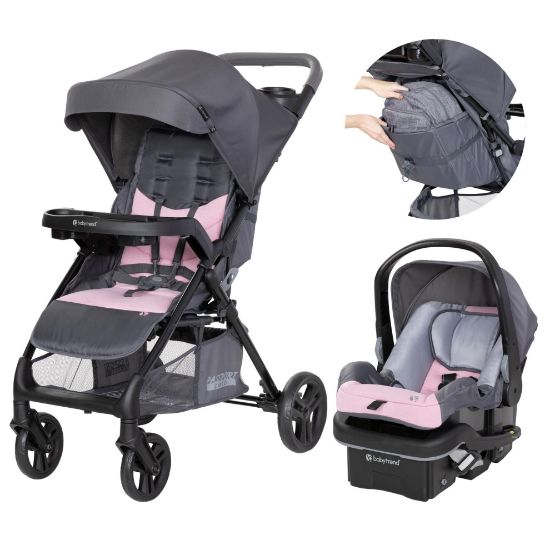 Picture of Baby Trend Passport Cargo Stroller Travel System with EZ-Lift Plus Infant Car Seat, Pink Bamboo