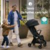 Picture of Mompush Nexis Carbon Travel Stroller, Ultra-Lightweight 11.5 lbs, Compact & Airplane Carry-On Approved, One-Second Auto-Fold, One-Hand Full Recline, from Birth to 50 lbs, JPMA Certified, Black