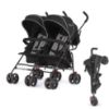 Picture of Dream On Me Volgo Twin Umbrella Stroller in Black, Lightweight Double Stroller for Infant & Toddler, Compact Easy Fold, Large Storage Basket, Large and Adjustable Canopy