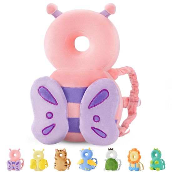 Picture of JunNeng Baby Head Protector Backpack, Toddler Walking Fall Head Protection, Pink Butterfly
