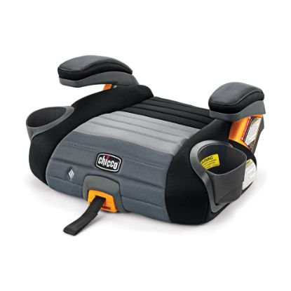 Picture of Chicco GoFit ClearTex Plus Backless Booster Car Seat, Latch Attachment, Quick-Release Latch Removal, Portable Car Booster Seat for Children at Least 4 Years Old and 40-110 lbs, Obsidian/Black