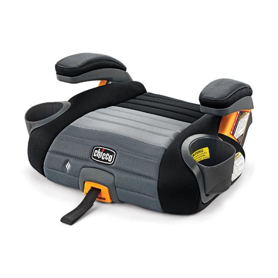 Picture of Chicco GoFit ClearTex Plus Backless Booster Car Seat, Latch Attachment, Quick-Release Latch Removal, Portable Car Booster Seat for Children at Least 4 Years Old and 40-110 lbs, Obsidian/Black