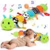Picture of Baby Sensory Toy 0-6 Month Music Animal Stuffed Plush Caterpillar Toy for Infant 0-3-6-12 Month Old Tummy Time with Mirror Crinkle Rattle Toys for Newborn Boys Girl Shower Gifts Easter Basket Stuffer