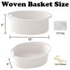 Picture of HZFTJOY Small Woven Rope Basket-Empty Gifts Basket with Bag and Ribbons,Cute Handle Organizer Box for Birthday/Baby Shower, Toy Storage, Nursery Organizing & Shelf Decor(White)