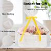 Picture of OIAHOMY Woven Basket, Gift Basket Empty with Gift Bags and Ribbons, Rope Baskets for Baby Showers, Storage Baskets with Handles for Nursery, Pet Toy Organizer - White
