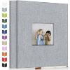 Picture of Artfeel Photo Album Self Adhesive Scrapbook Album for 3x5 4x6 5x7 8x10 Pictures,40 Pages Linen Cover with Display Window DIY Photo Book,Ideal Gifts for Family Travel Wedding Baby