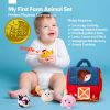 Picture of hahaland Baby Toys 6-12 Months - Surprise Barn Stuffed Farm Animals, Rattle, Crinkle, Mirror, Montessori Toys for 6 Month Old Sensory Balls 1-3, Baby Boy Gifts, Farm Plush Toys for Babies Travel Toy