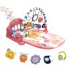 Picture of dearlomum Baby Play Mat Gym, Funny Play Piano Tummy Time Activity Mat with 5 Infant Sensory Toys, Music and Lights, Boy & Girl Gifts for Newborns 0 to 3 6 9 12 Months (Pink)