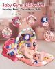 Picture of dearlomum Baby Play Mat Gym, Funny Play Piano Tummy Time Activity Mat with 5 Infant Sensory Toys, Music and Lights, Boy & Girl Gifts for Newborns 0 to 3 6 9 12 Months (Pink)