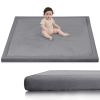 Picture of Huloo Sleep Ultra Soft Baby Play Mat for Floor,1.3" Thick Elasti-Foam 50x50 Playpen Mat for Toddlers Infant kids,Non-Slip Backing Safe for Crawling&Tummy Time,Tatami Style (Dark Grey)