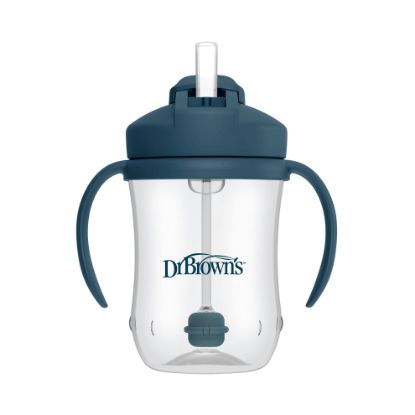 Picture of Dr. Brown's Milestones Baby's First Straw Cup, Training Cup with Weighted Straw, 9 oz/270 mL, BPA-free, 6m+, Dark Blue, 1-Pack