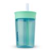 Picture of Owala Kids Insulation BPA-Free Plastic Tumbler with Spill Resistant Flexible Straw, Easy to Clean, Kids Water Bottle, Great for Travel, Dishwasher Safe, 15 Oz, Teal and Aqua (The Blues)
