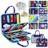 Picture of Esjay Toddler Busy Board Montessori Toys for Boys, Sensory Book Educational Activities for Learning Fine Motor Skills, Birthday Gifts for Boys Toddlers, Travel Toys for Airplane Car, Blue Dinosaur