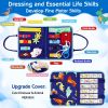 Picture of Esjay Toddler Busy Board Montessori Toys for Boys, Sensory Book Educational Activities for Learning Fine Motor Skills, Birthday Gifts for Boys Toddlers, Travel Toys for Airplane Car, Blue Dinosaur