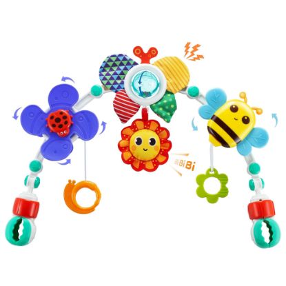 Picture of Lynncare Adjustable Arch Bassinet Toys for Infant & Toddlers, Stroller Arch, Baby Crib Toys with Fascinating Hanging for Stimulating Babys Senses and Developing Motor Skills