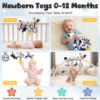 Picture of Spiral Car Seat Baby Toys 0-6 Months, Infant Carseat High Contrast Sensory Toys Hanging Stroller Accessories, Newborn Shower Gifts for Baby Boys Essentials Stuff, Cute Black and White Cow
