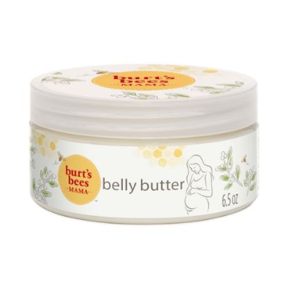 Picture of Burt's Bees Mama Belly Butter Stretch Mark Cream for Pregnancy Massages Body & Reduces Scar Appearance, Prenatal & Postnatal Tummy Skin Care, Shea Butter & Vitamin E Rich Formula, 6.5 Oz Tub