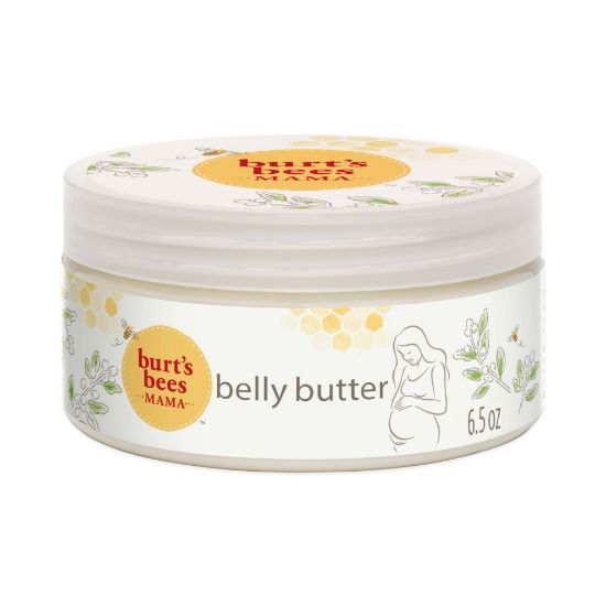 Picture of Burt's Bees Mama Belly Butter Stretch Mark Cream for Pregnancy Massages Body & Reduces Scar Appearance, Prenatal & Postnatal Tummy Skin Care, Shea Butter & Vitamin E Rich Formula, 6.5 Oz Tub